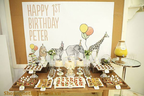 ý tưởng trang trí tiệc sinh nhật cho bé tại nhà chủ đề thế giới động vật