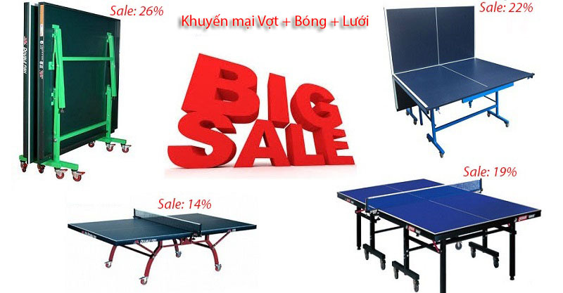 Bàn bóng bàn giảm giá, khuyến mại khủng