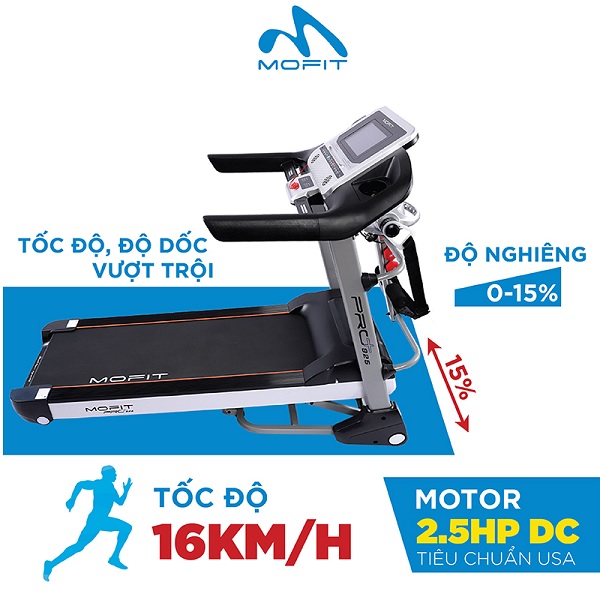 Độ dốc máy chạy bộ điện Pro925