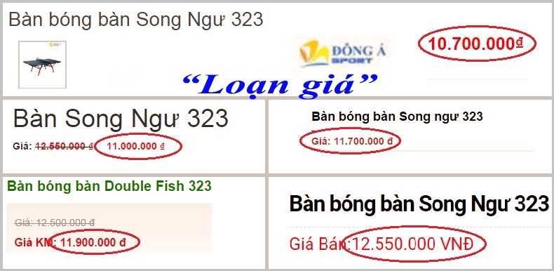 Giá bàn bóng bàn Song Ngư 323