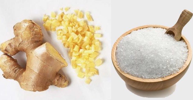 Giảm mỡ bụng bằng gừng và muối