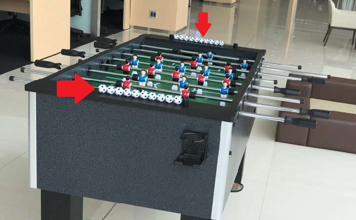 Hệ thống tính điểm thường được cố định ngay trên bàn bi lắc