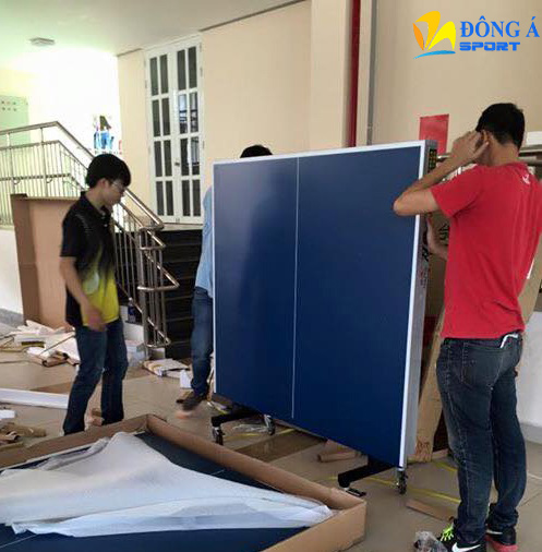 Mặt bàn bóng bàn Double fish màu xanh, không lóa