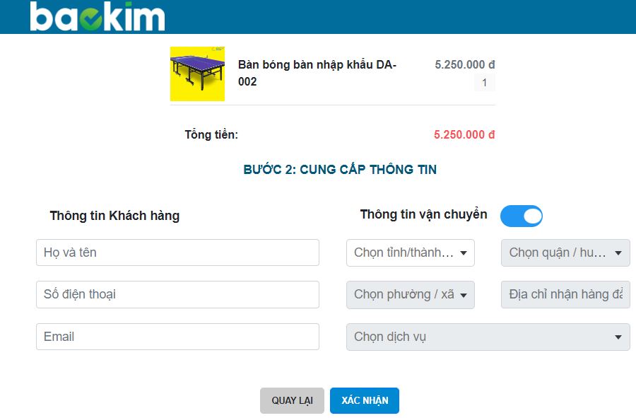 Mục khách hàng cung cấp thông tin