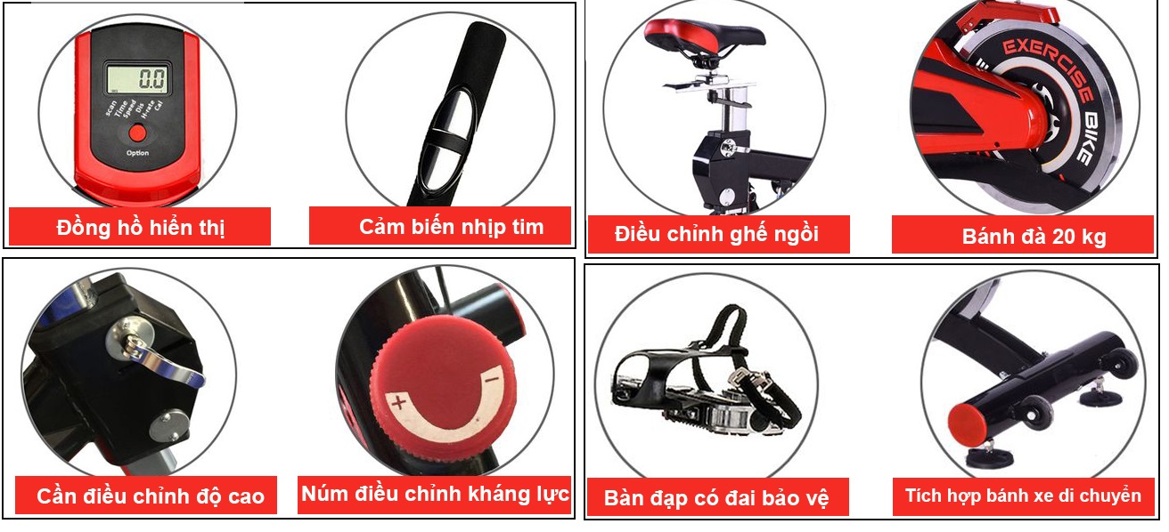 Tính năng xe đạp tập thể dục