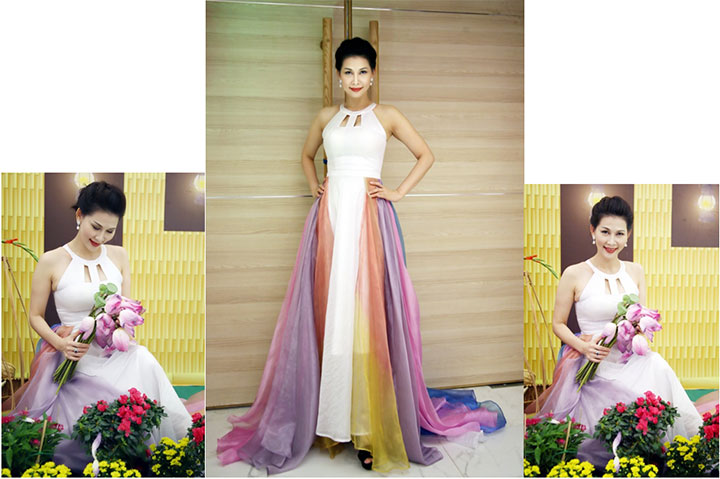 Doanh nhân Nguyễn Thị Mộng Trinh - TGĐ Công ty Golden Dragon Corporate quý phái, sang trọng và nổi bậc trong chiếc đầm dạ tiệc trong BST “Sắc Màu” của thời trang Sensorial