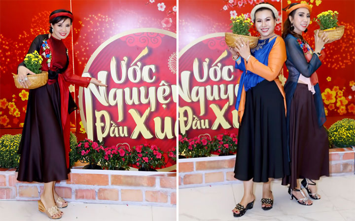 Các nữ Doanh nhân trong trang phục áo yếm, áo tứ thân của Sensorial tại khu trưng bày Thời trang Sensorial trong sự kiện
Đêm Sắc Màu