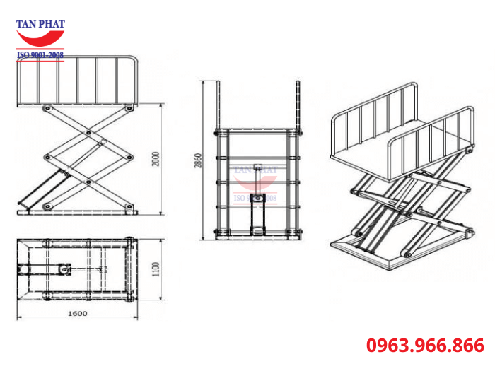 Bản vẽ thiết kế bàn nâng thủy lực