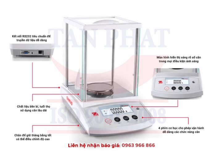 Cấu tạo cân điện tử 3 số lẻ Ohaus PR423/E