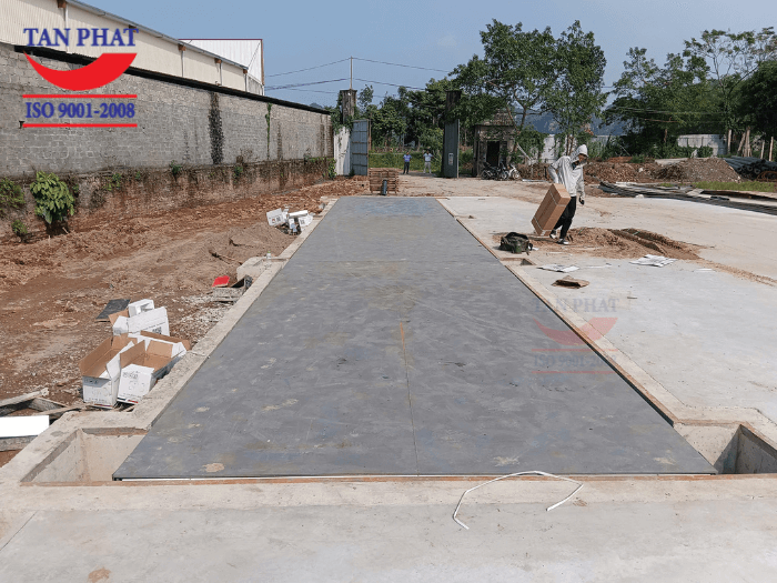 Bàn cân ô tô 120 tấn lắp chìm hoàn thiện