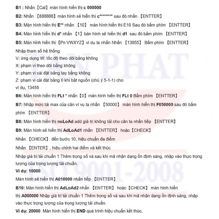 Các bước calib đầu cân điện tử D2008FA