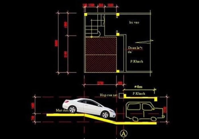Cách tính hầm dốc cho xe di chuyển vào nhà