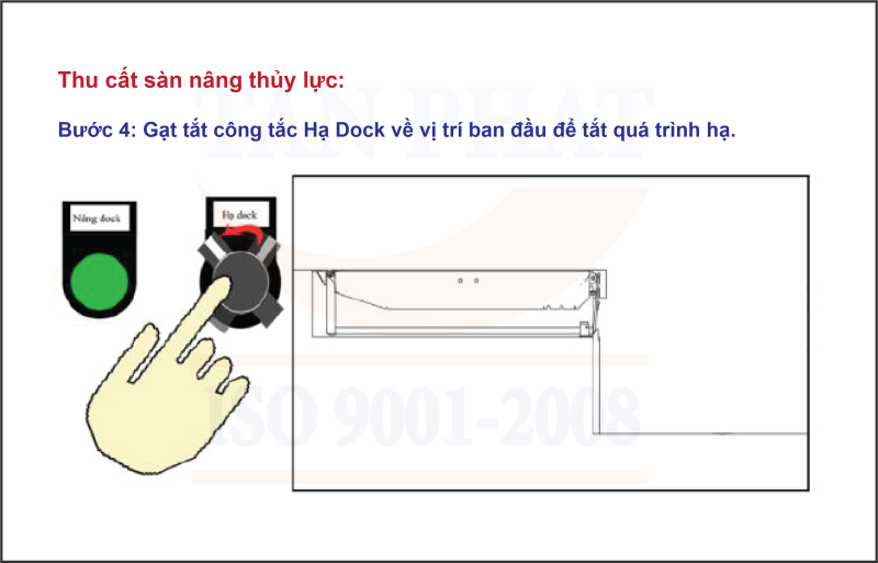 - Bước 4: Gạt tắt công tắc Hạ Dock về vị trí ban đầu để tắt quá trình hạ.