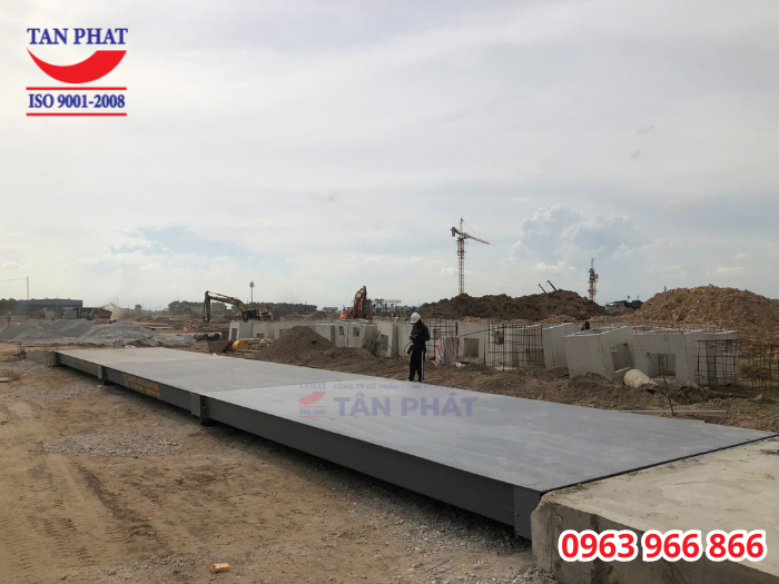 Trạm cân ô tô điện tử 100 tấn, kích thước 18x3m lắp đặt hoàn thiện tại Yên Phong, Bắc Ninh