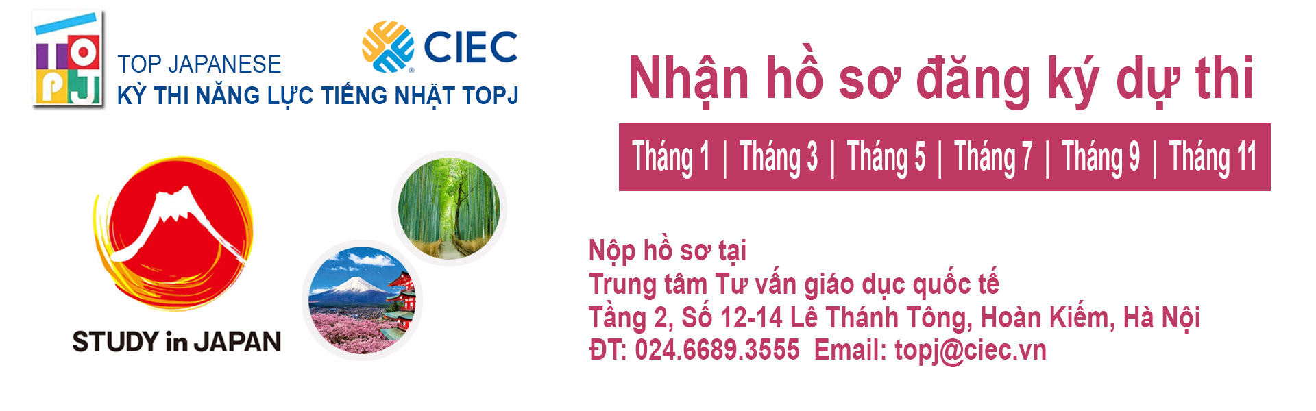 Thông báo nhận hồ sơ đăng ký dự thi năng lực tiếng Nhật TopJ
