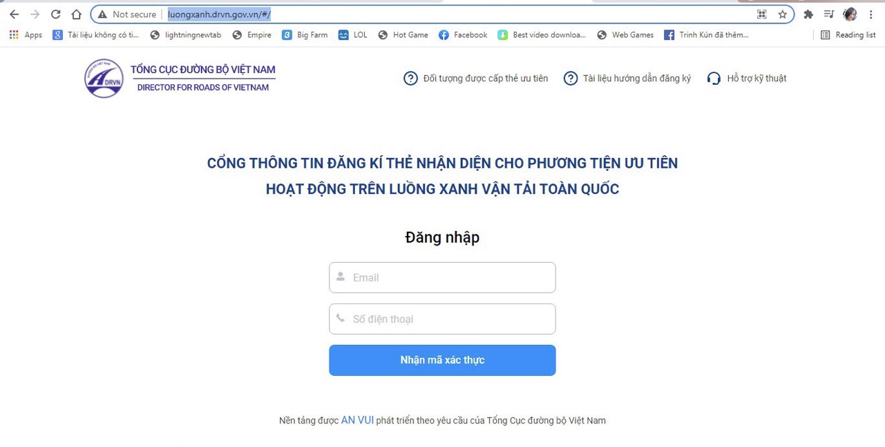 đăng ký qr luồng xanh