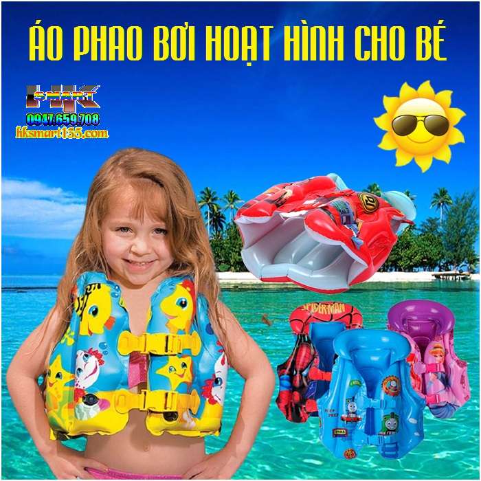 Áo phao bơi hoạt hình cho bé 