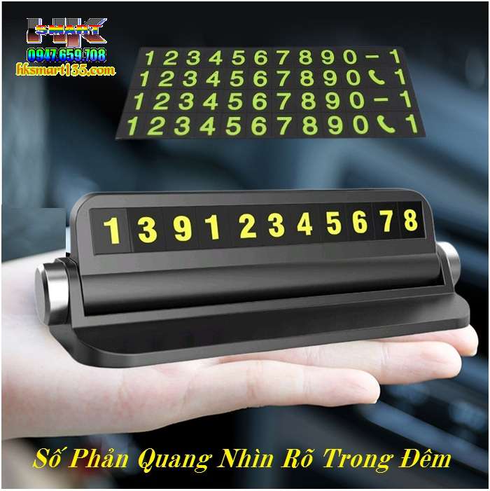 Bảng số điện thoại trên xe ô tô 4 in 1