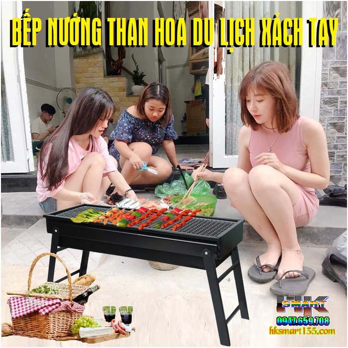 Bếp nướng than hoa du lịch loại dài