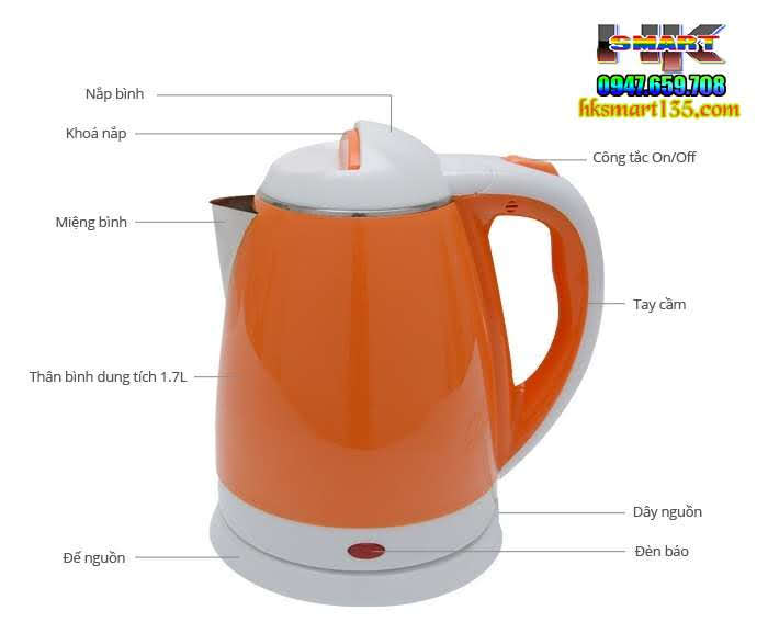 Bình Đun 2 Lớp Siêu Tốc Electric Kettle