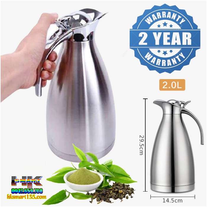 Bình thủy giữ nhiệt inox 2 lớp cao cấp 2L