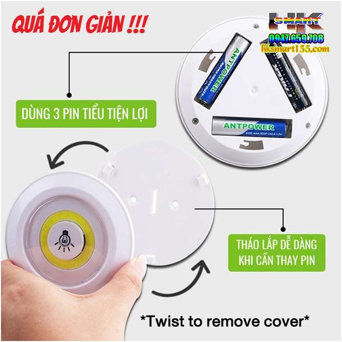 Bộ 3 Đèn LED Dán Tường Điều Khiển Từ Xa