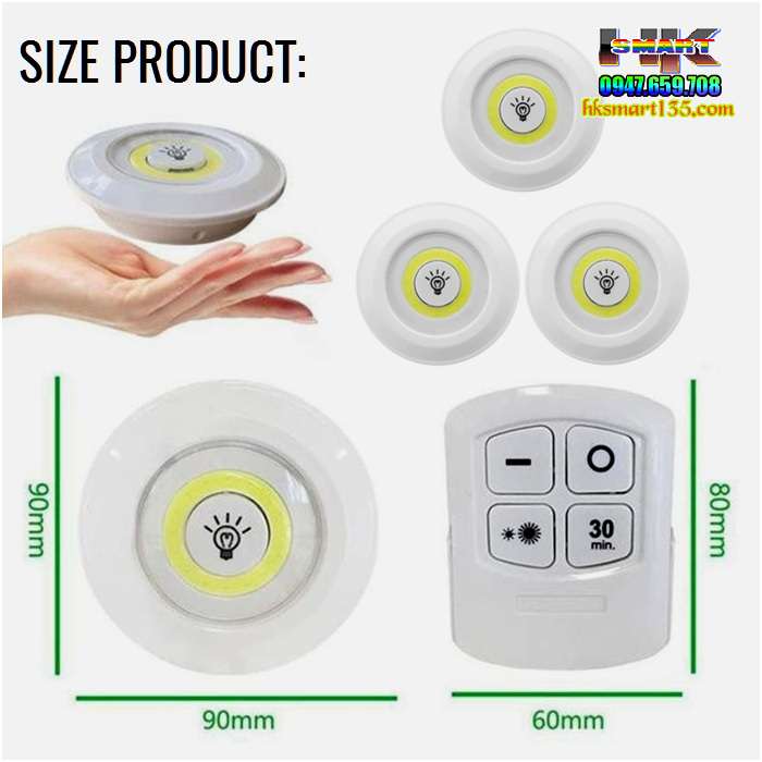 Bộ 3 Đèn LED Dán Tường Điều Khiển Từ Xa