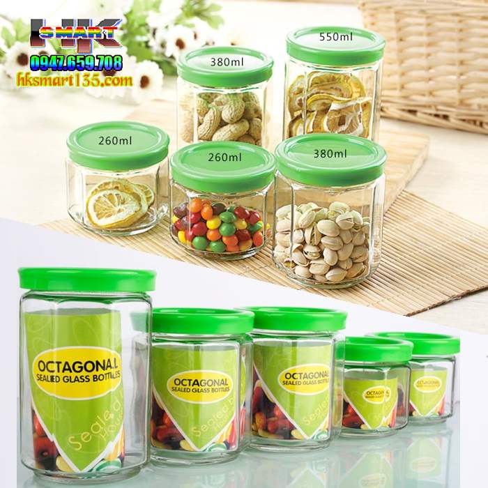 Bộ 5 lọ thủy tinh đựng gia vị