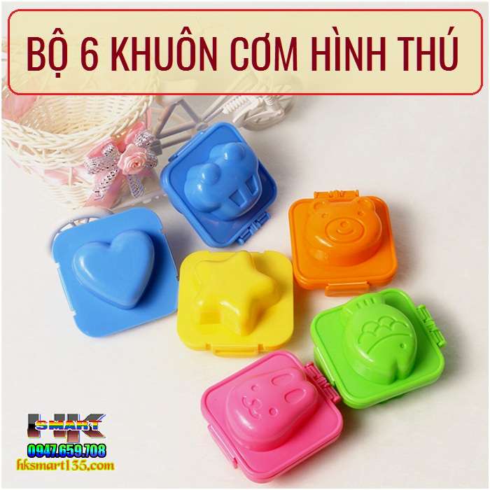 Bộ 6 khuôn ép cơm ép bánh hình thú