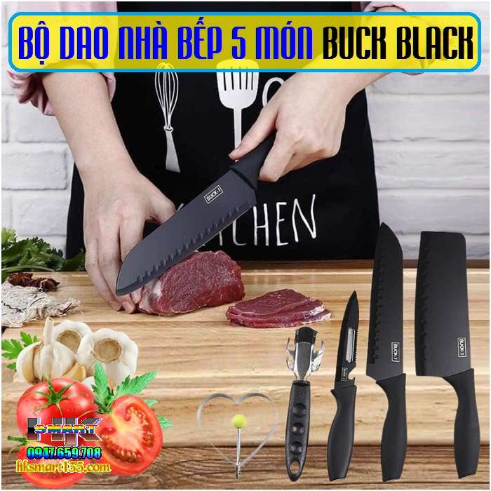 Bộ dao nhà bếp 5 món Buck Black