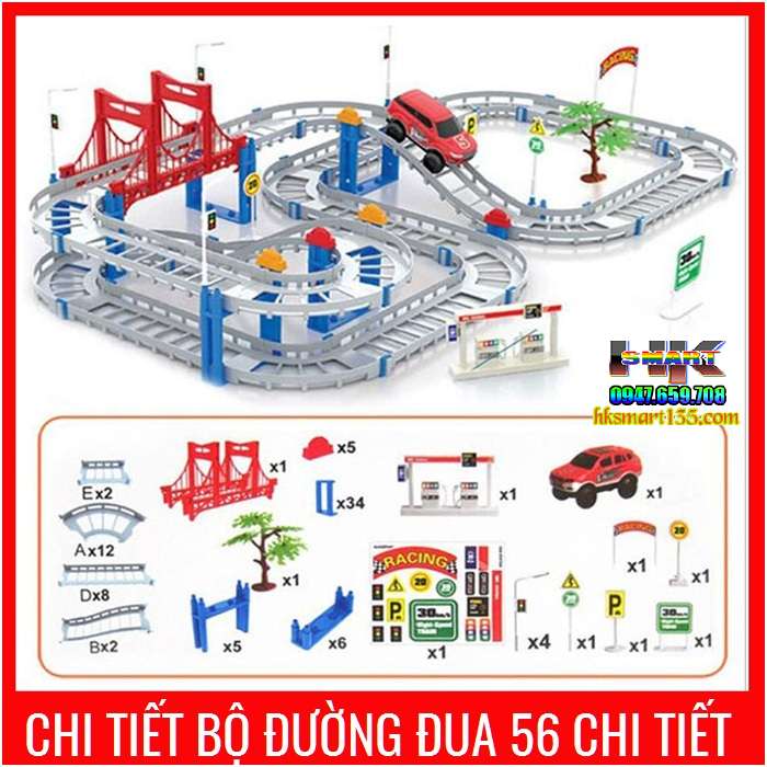 Bộ đồ chơi mô hình đường đua 56 chi tiết