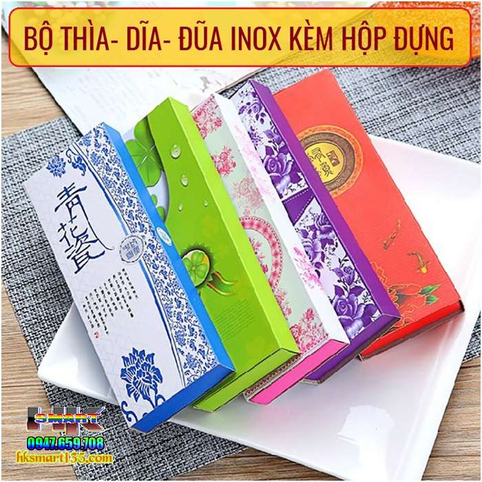 Bộ Thìa- Dĩa- Đũa Cá Nhân Kèm Hộp Đựng