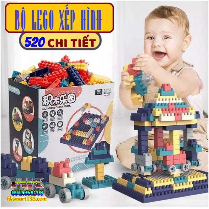 Bộ xếp hình lego 520 chi tiết cho bé