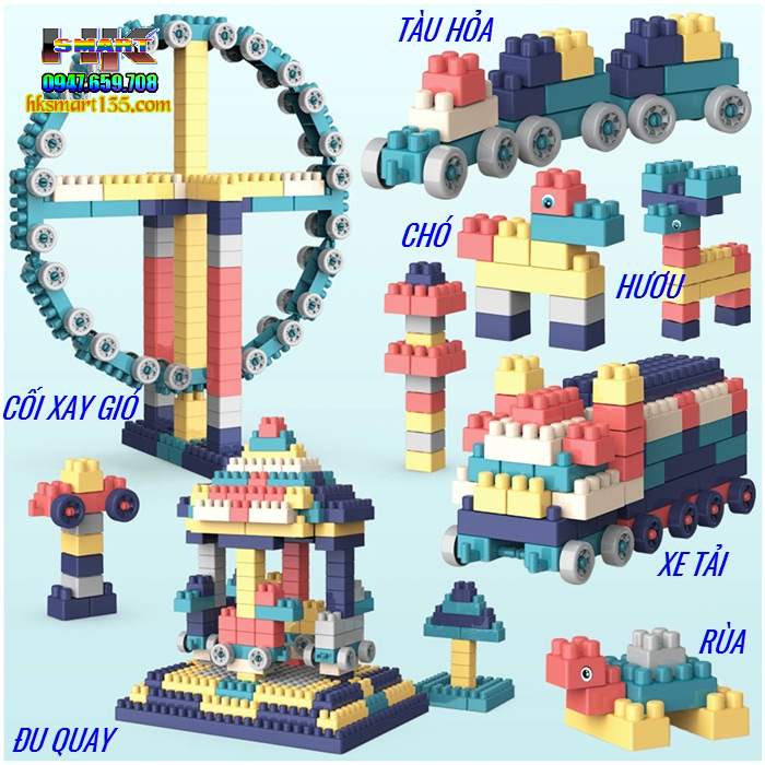 Bộ xếp hình lego 520 chi tiết cho bé