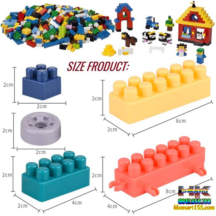 Bộ xếp hình lego 520 chi tiết cho bé