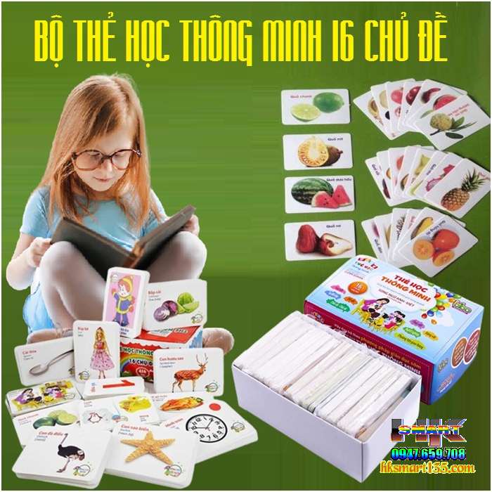 Bộ thẻ học thông minh 16 chủ đề (416 thẻ)