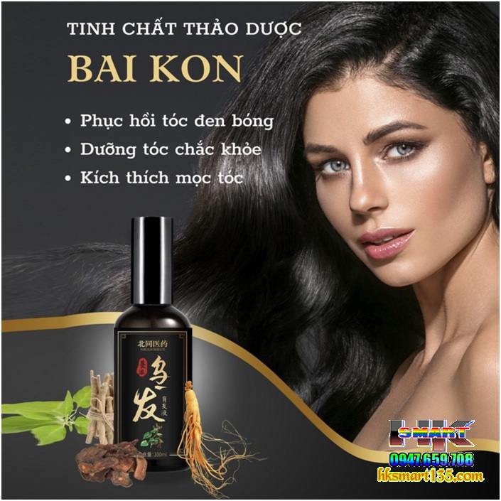 Chai xịt đen tóc BaiKon chiết xuất tinh chất Hà Thủ Ô 100ml