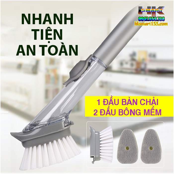 Chổi cọ bếp tích hợp ngăn chứa xà phòng