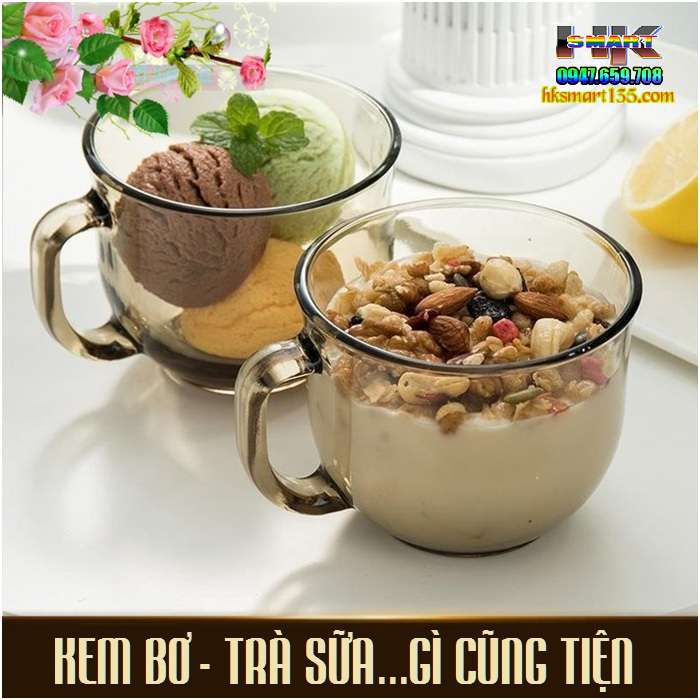 Cốc thủy tinh đa tiện ích 480ml có quai