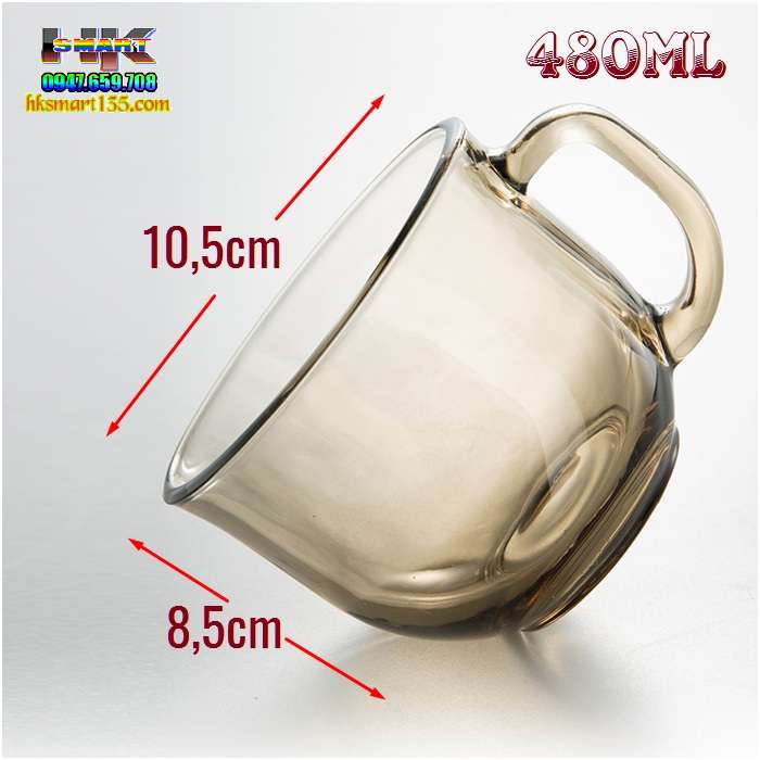 Cốc thủy tinh đa tiện ích 480ml có quai