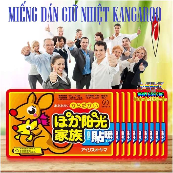 Miếng dán giữ nhiệt Nhật Bản Kangaroo Gói 10 Miếng