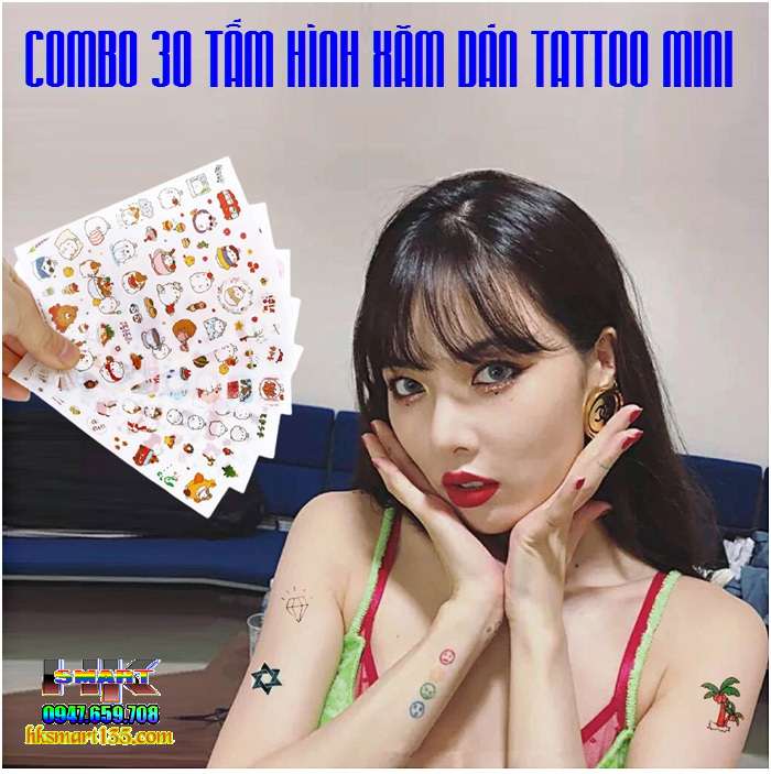 Combo 30 Tấm Hình Xăm Dán Hình Xăm