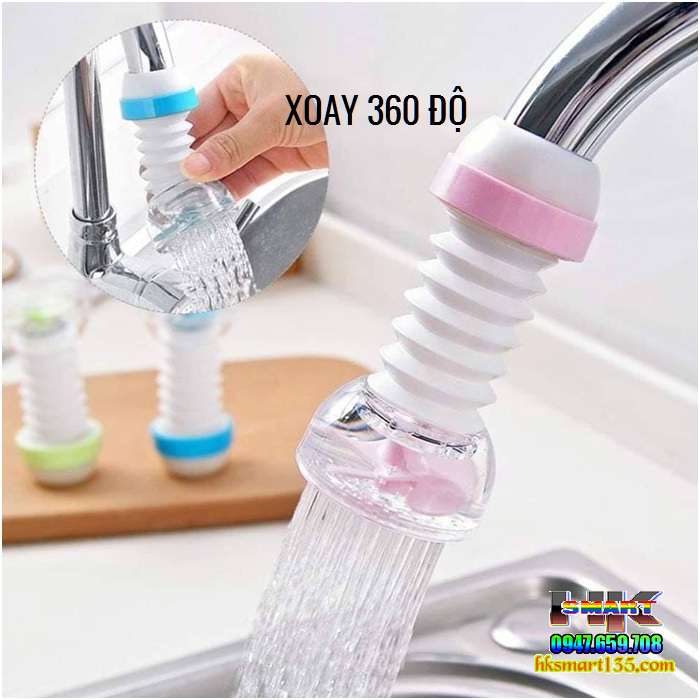 Vòi Nước Xoay 360 độ Co Giãn Kéo Dài Kèm Đầu Lọc