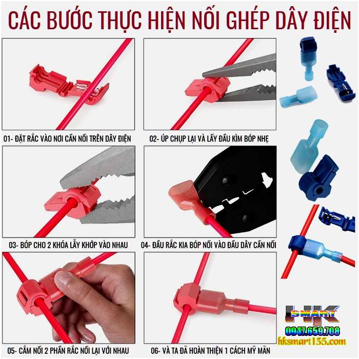 Cút nối nhanh dây điện chữ T