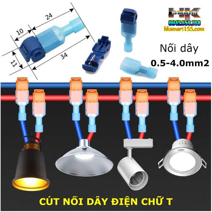 Cút nối nhanh dây điện chữ T