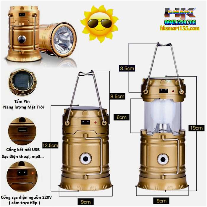 Đèn LED năng lượng mặt trời 3 trong 1