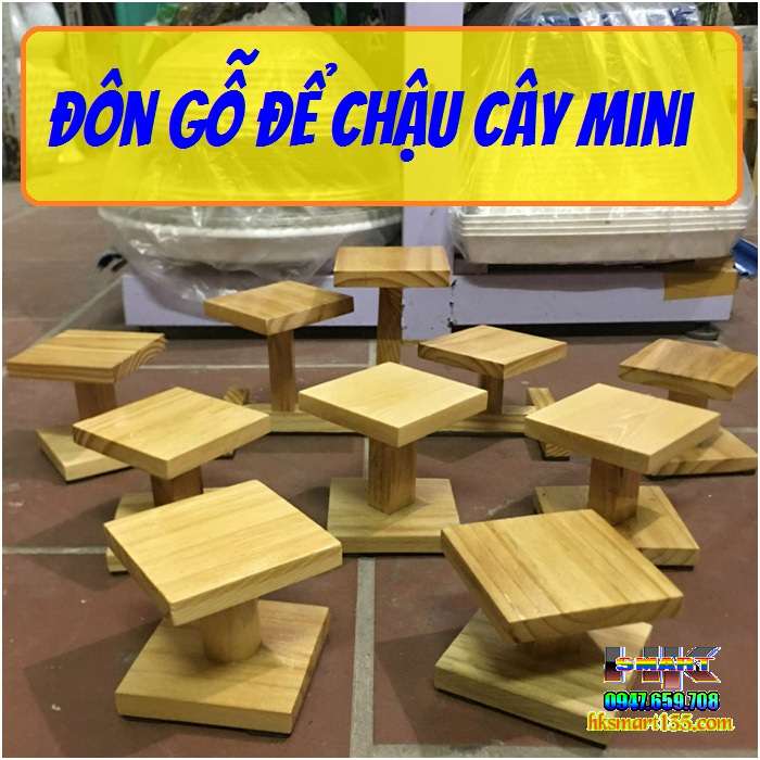 Đôn gỗ để chậu cây mini