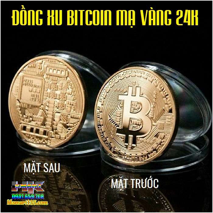 Đồng Xu Bitcoin mạ vàng