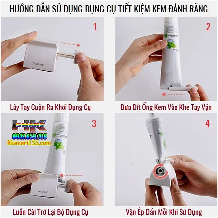 Dụng Cụ Cuộn Nặn Tiết Kiệm Kem Đánh Răng