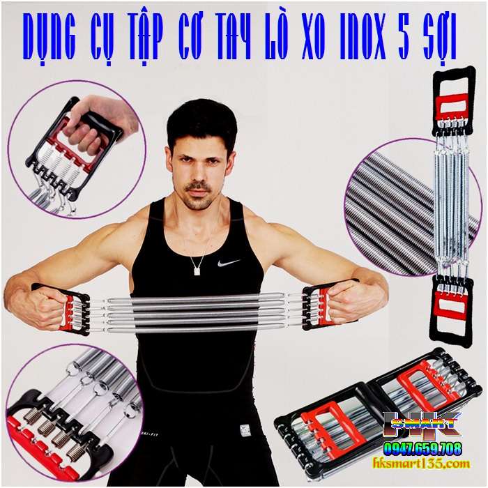 Dụng cụ tập Gym- tập cơ tay lò xo Inox 5 sợi